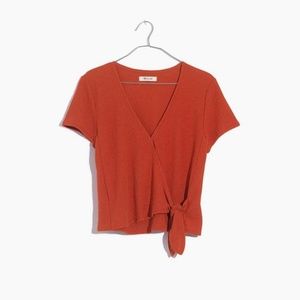 Madewell Texture & Thread Wrap-Tie Top